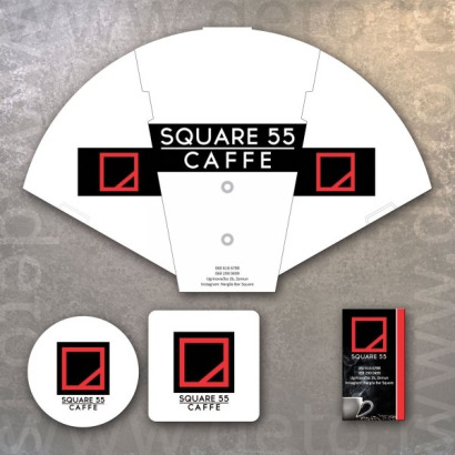 Square 55 Kafe / Sklopiva lepeza, podmetači, vizit karte