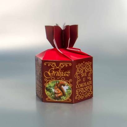 Grilijaš - šestougaona kutija za čokoladirano voće "Filgold", Crna Gora