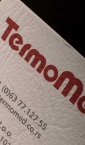 Luksuzne vizit karte na reljefnom papiru  "Termomed" (detalj)