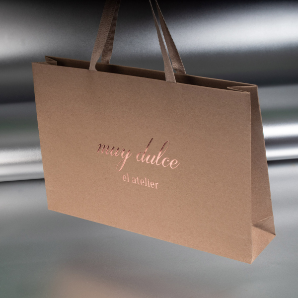 zlatotisak, rose goild, specijalni papir, ekskluzivne kese, papirne, štampane, sa kanapom, model MBX