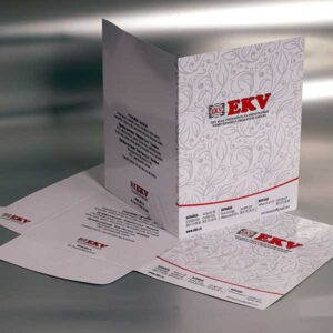 poslovne kartonske fascikle sa dve klapne, ofset štampa, dve boje, mat plastifikacija