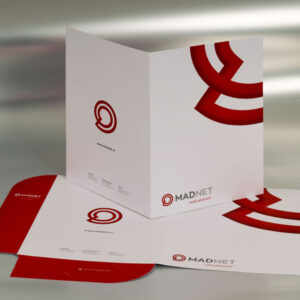 poslovne kartonske fascikle sa dve klapne, ofset štampa, dve boje, mat plastifikacija