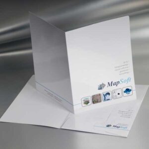 kartonski folderi sa dve klapne, ofset štampa, pun kolor, mat plastifikacija