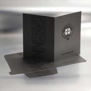 kartonski folderi sa dve klapne, ofset štampa, dve boje, mat plastifikacija