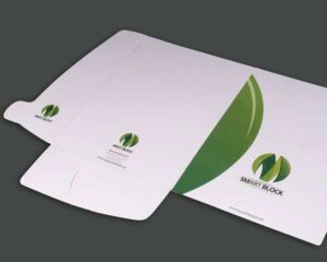 poslovni kartonski folderi sa dve klapne, ofset štampa, pun kolor, mat plastifikacija