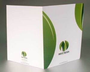 poslovni kartonski folderi sa dve klapne, ofset štampa, pun kolor, mat plastifikacija