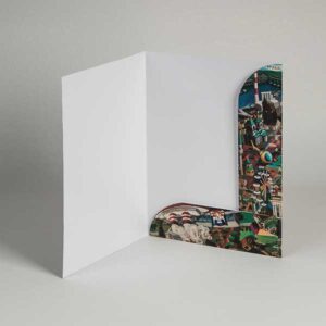 kartonski folderi sa dve klapne, ofset štampa, pun kolor, mat plastifikacija, foliotisak