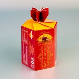 Šestougaona kutija manja, kolor štampa, mat plastifikacija