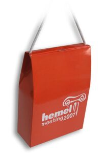 promo ambalaža sa ručkom od kanapa i samosklopivim dnom, ofset štampa jedna boja, sjajna plastifikacija