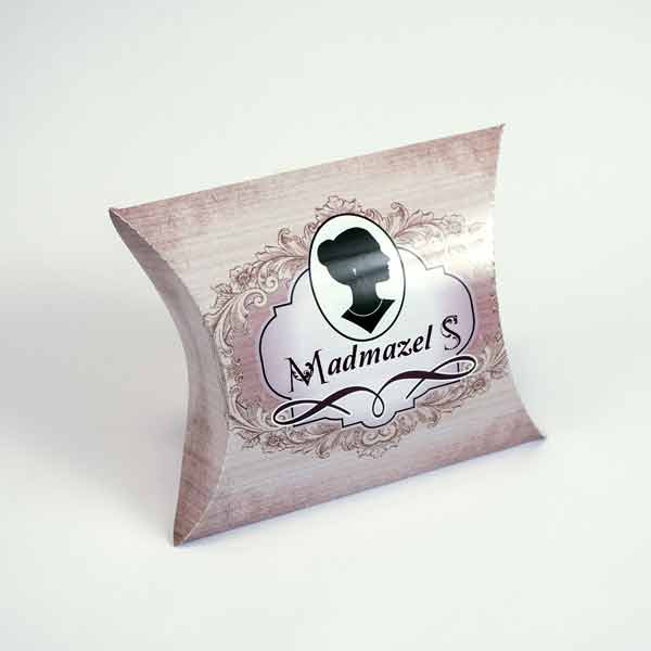 kutija za nakit, pillow box M1, štampa u dve boje, sjajna plastifikacija