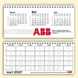 stoni kalendar, stone mape i planeri, Mesečni i nedeljni planer sa spiralnim povezom dvobojna štampa (2/2)