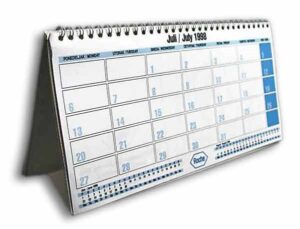stoni kalendar, stone mape i planeri, Mesečni i nedeljni planer sa spiralnim povezom dvobojna štampa (2/2)