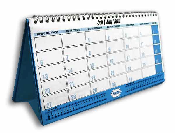 stoni kalendar, stone mape i planeri, Mesečni i nedeljni planer sa spiralnim povezom dvobojna štampa (2/2)