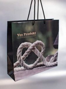 Vertikalna (XLS) luksuzna kesa sa štampom u punom koloru, kanap 5mm, sjajna plastifikacija