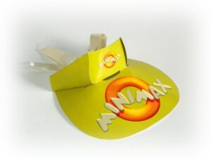Kartonski visori (širiti) 350 gr/m2 kunstdruk ili 270gr/m2 GC1, kolor štampa, mat plastifikacija, satenska traka