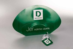 Standardna lepeza sa ojačanjem, satenskom trakom i kartolinom