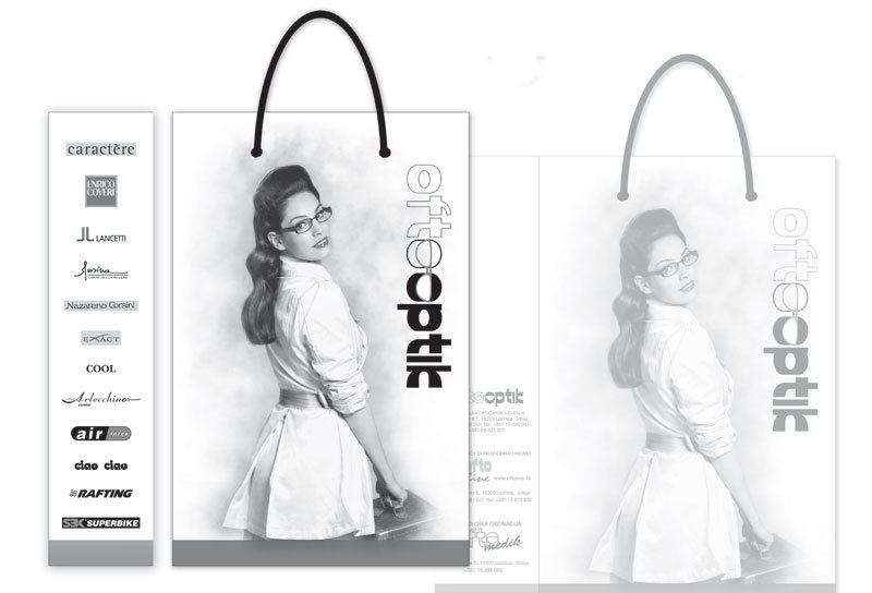 / kliknite za uvećan prikaz / Idejno rešenje reklamne kese 170x260x60mm (model SB) u jednoj boji