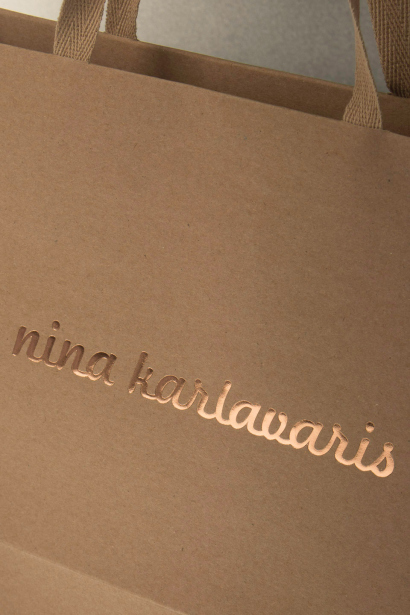 Eko kesa od recikliranog papira sa ručkama od kepera i zlatotiskom / Nina Kalvaris -3
