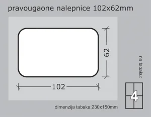 Pravougaone nalepnice 102x62mm (sa zaobljenim uglovima)