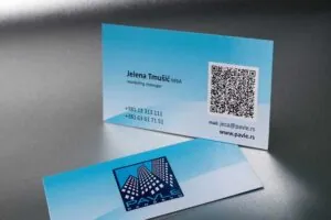 Vizit karte štampane ofset tehnikom, vizitke sa QR kodom, dve boje, sjaj